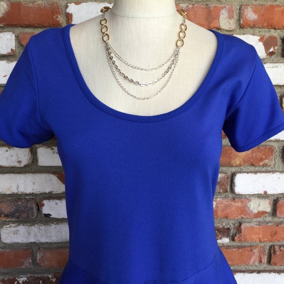 Cobalt Blue Dress with Edgy Rear Zipper! - Picture 7 of 7